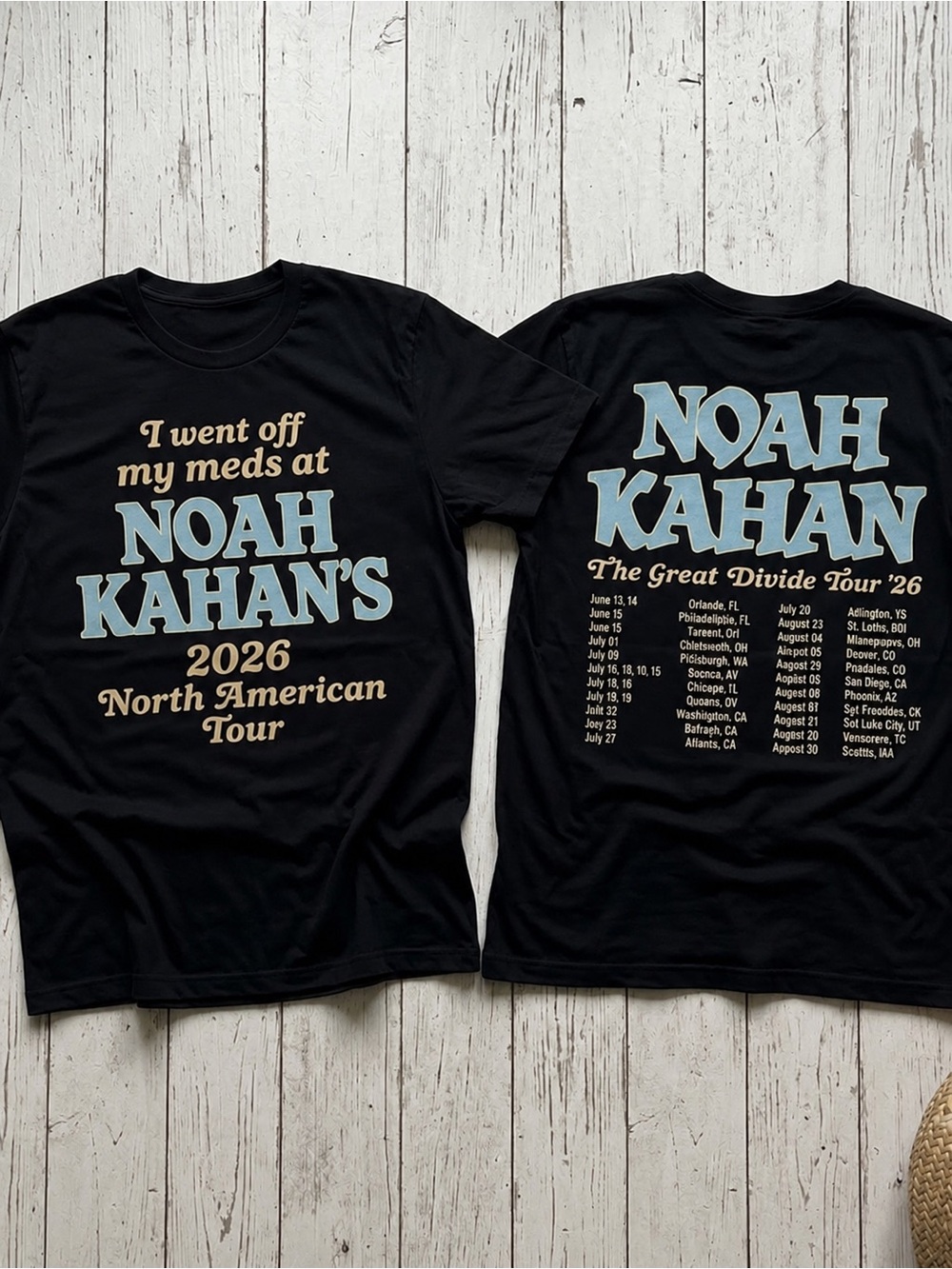 Noah Kahan The Great Divide Tour 2026 T-Shirt Wolf